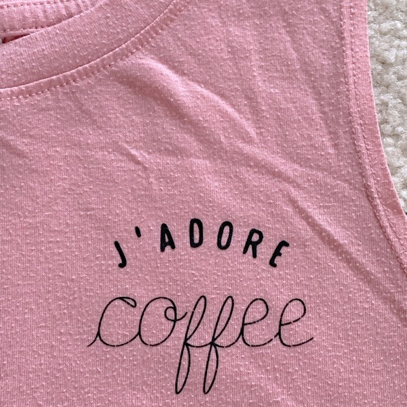 Stars Above Blush Pink Dusty Rose Stretchy Tank Top w/ J’ ADORE COFFEE o… - Picture 2 of 5